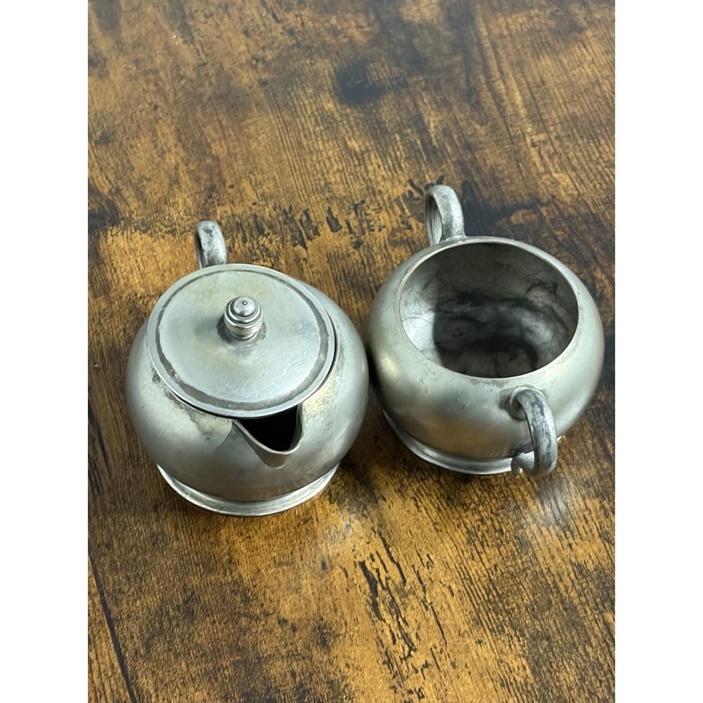 Mid-Century Cream & Sugar‎ KEYSTONEWARE Chrome Plated Vintage Metal Server Small